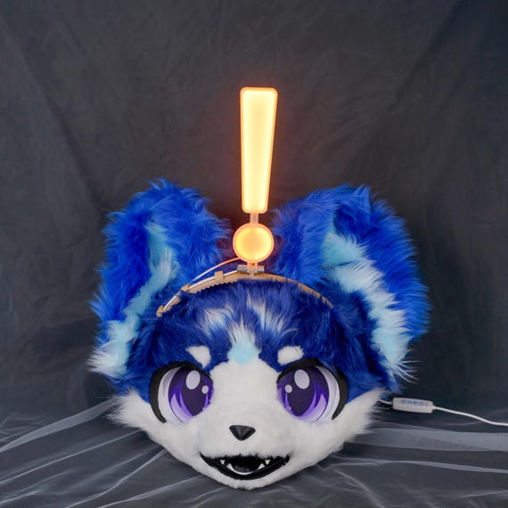 Glow Punctuation Headband 3D Printed PLA Light Up Fursuit Costume Party Accessory USB Powered