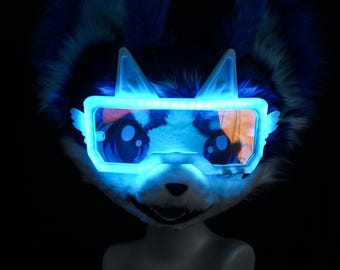Niedliche Katzenohren-Cosplay-Brille für PLA-Fursuits, Kostümaccessoire, Party-Convention-Fotorequisite
