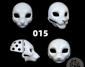 Cat Fursuit Head Base with Pointed Eyes Semi Realistic Feline 3D Printed DIY Cat Mask Shell for Furry Cosplay Makers Optional PLA Upgrade