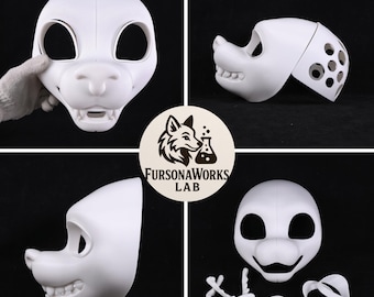 Base per maschera pelosa originale in stile americano, stampata in 3D, PLA PETG, misura personalizzata, base per la testa di un costume da cane peloso, adorabili personaggi di cani morbidi e amichevoli.
