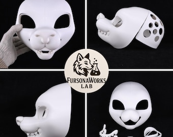 Original American Style Medium Snout Dog Fursuit Maske 3D Gedruckt PLA PETG Benutzerdefinierte Größe 250 290 mm DIY Kopfform für selbstbewussten Charakter