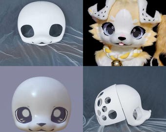 PETG Kemono Fursuit Schädelbasis Niedlicher Hunde-Cosplay-Kopf Halloween Furry Kostüm Sammlerstück Requisite