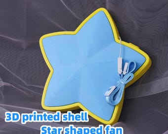 Ventilador de mano con forma de estrella para cosplay de furry costume, ligero, de tres velocidades y con cordón. Ideal para convenciones de verano.