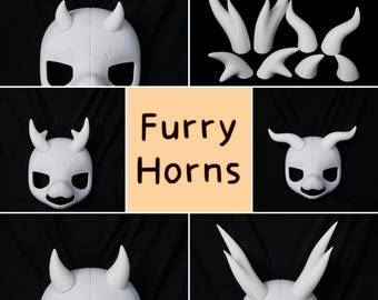 3D Printed PLA Horn Pairs Fursuit Cosplay DIY Original Character Handmade Craft Decor Accessory