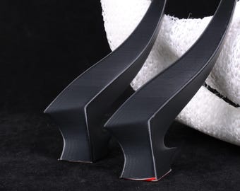 3D Printed Demon Dragon Horns for Fursuit Makers Lightweight Helmet Add On with Adhesive Base for DIY Furry Cosplay Kigurumi Kemono Builds
