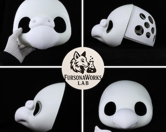 Base per maschera facciale rotonda in stile giapponese a forma di pappagallo, stampata in 3D, fai da te, in PLA, dimensioni personalizzate da 250 mm a 290 mm, per creatori di pellicce di uccelli