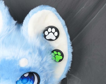 Furry Magnetic Paw Ear Studs PLA Non Piercing Cosplay Accessory Black Multi Color Base