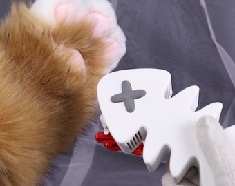 Fursuit Fan Fish Bone Dispositivo di ventilazione portatile stampato in 3D per accessori Furry Cosplay Fursuit Vento regolabile con tracolla
