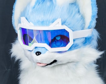Schimmernde PLA-Fursuit-Brille, Cosplay-Requisite für Furry-Kostüme, Fandom, Bastelbedarf, Cosplay- und Fursuit-Hersteller