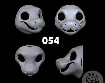 Base per la testa di un serpente giapponese Kig Fursuit, stampata in 3D, maschera da rettile, espressione morbida, leggera, fai da te, per gli appassionati di pellicce