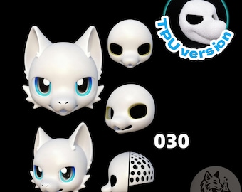 毛皮のような着ぐるみヘッドベース Kemono V2 鼻なし静的顎 3D