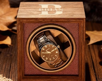 Personalisiertes Automatik Uhrenbeweger Gehäuse, Geschenk mit Gravur
