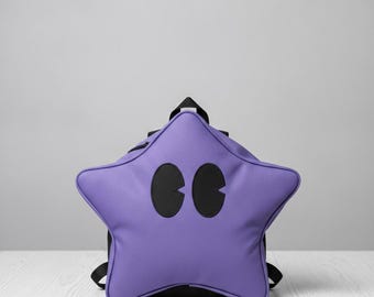 Star Plush Backpack, Purple Novelty Kids Bag, Soft Star Shaped Backpack, Toddler Preschool Bag, Cute Gift for Kids
