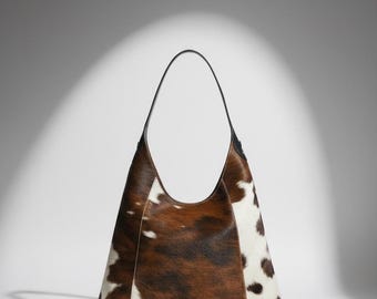 Handmade Brown Cowhide Leather Tote Bag – Hair On Hide Shoulder Bag