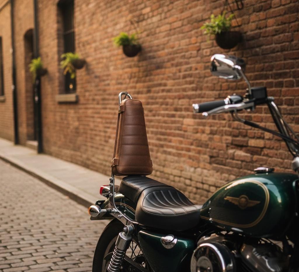 PU Leer Vintage Motorfiets Gereedschapstas Vork Tas 2 Riem Gesp