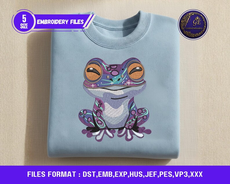 Sewing Machine Frog Frog Embroidery Design Machine Pattern – Cute Animal Stitch Motif, 5 ...