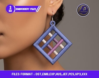 Embroidery Earring FSL Design for Machine Embroidery Free Standing Lace Jewelry Pattern PES Instant Download