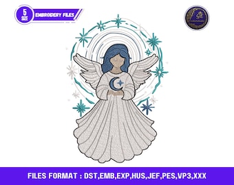 Christmas Angel Embroidery Design | Religious Stitch Pattern (Instant Download)