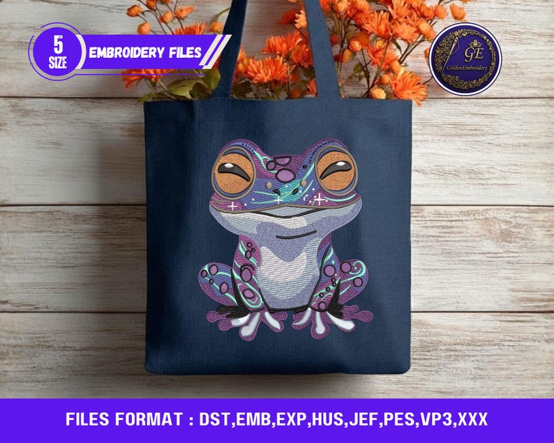 Sewing Machine Frog Frog Embroidery Design Machine Pattern – Cute Animal Stitch Motif, 5 ...