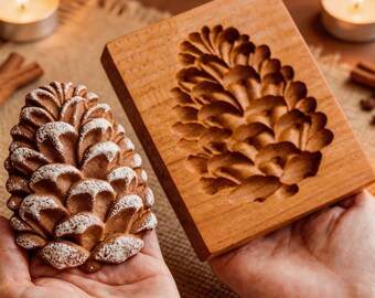 Moule à biscuits pommes de pin, emporte-pièce Springerle en bois, pâtisserie des fêtes