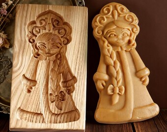 Moule femme père Noël, cadeau pour Noël, emporte-pièce en bois