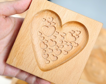 Moule à biscuits Love, emporte-pièce coeur en bois, cadeau de pâtisserie, gaufrage de biscuits