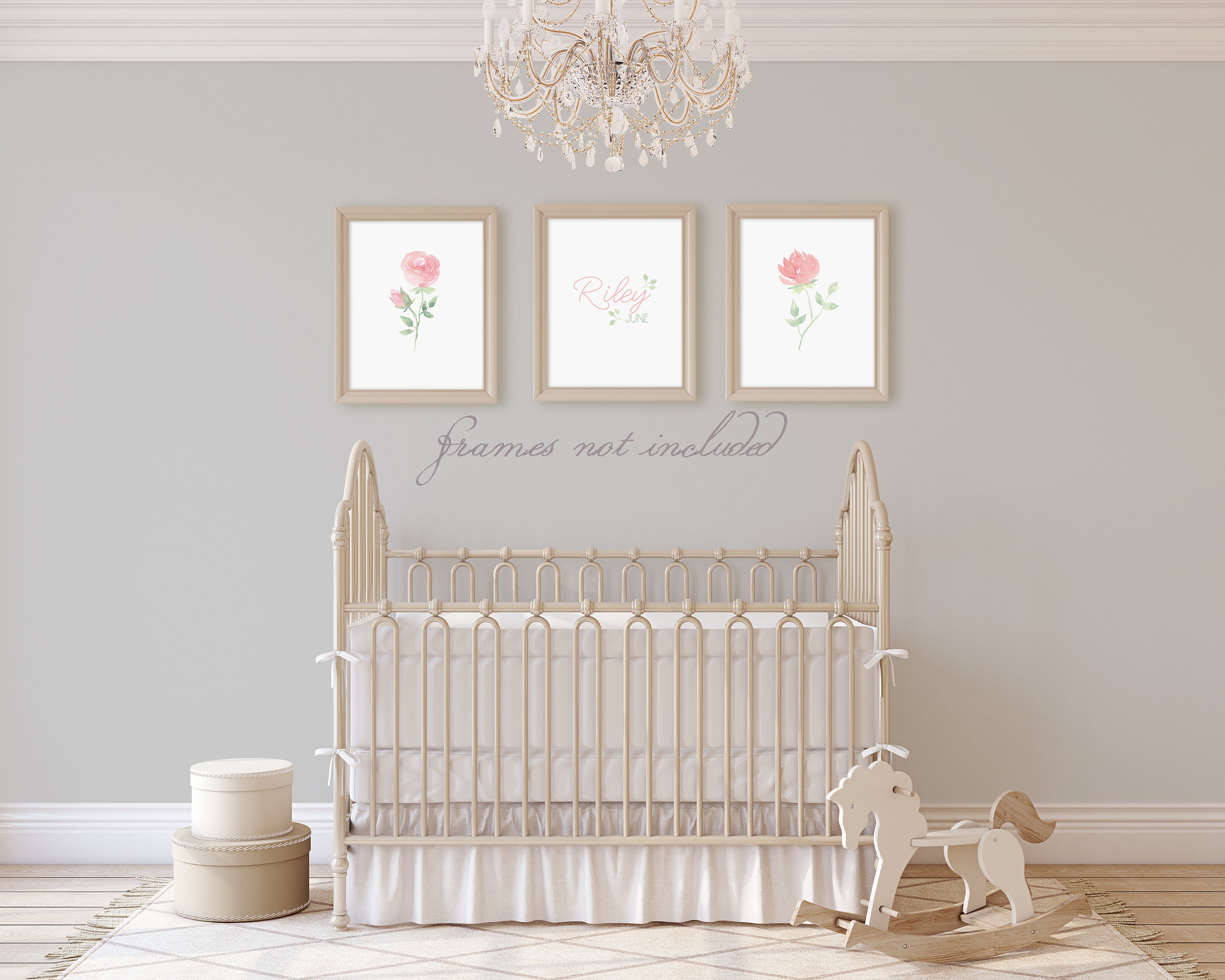 Floral Nursery Wall Art Girl Baby Girl Nursery Art Set of 3 Blush ...