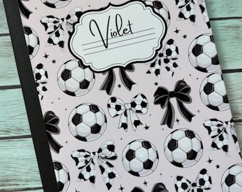 Personalized school notebook, composition notebook, Soccer notebook, Soccer gift, Soccer team gift