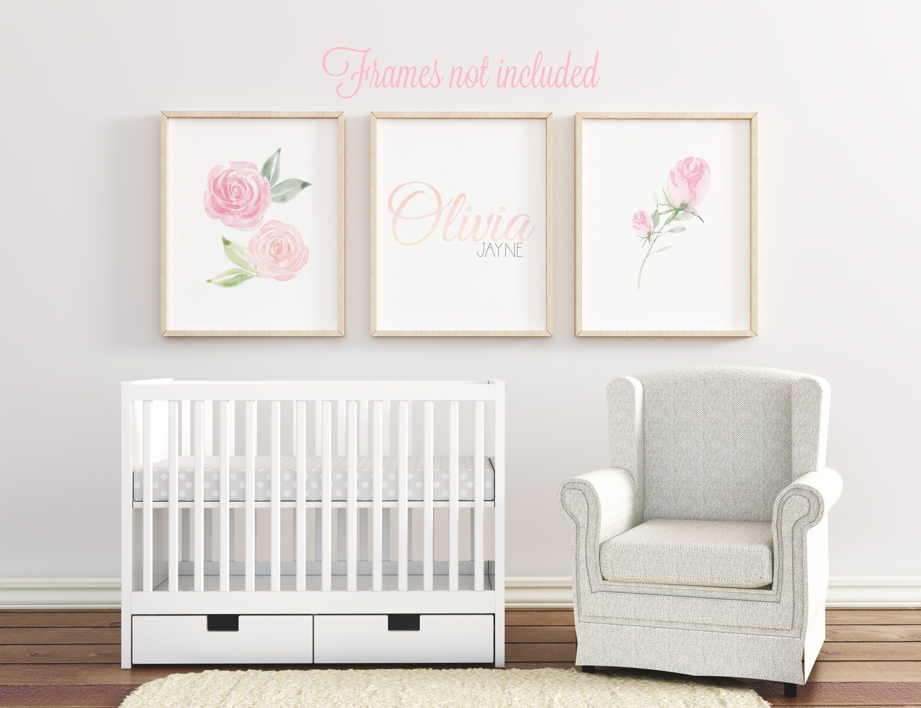 Personalized nursery decor girl baby girl nursery art set Etsy