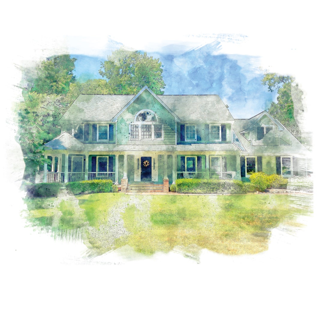 Custom Watercolor House Portrait, First Home Gift, Realtor Closing Gift ...