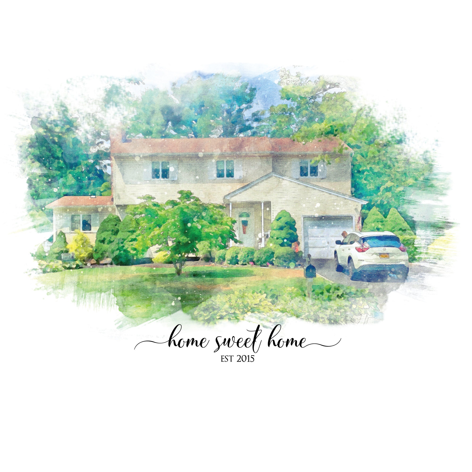 Custom Watercolor House Portrait, First Home Gift, Realtor Closing Gift ...