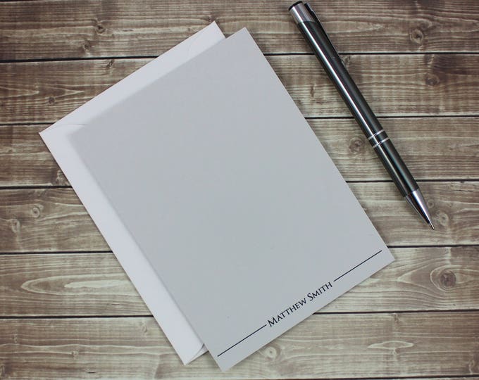 Personalized Stationery for Men, Mens Stationary, Mens Notecards