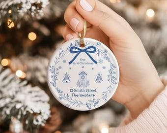 First house ornament, new house ornament, realtor gift, first time homeowners gift, personalized house ornament, house tree ornament