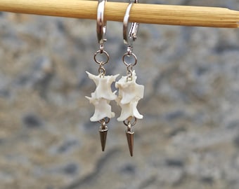 Ethically Sourced Snake Vertebrae Earrings | Real Bone Jewelry | Gothic Nature Inspired Dangle Earrings