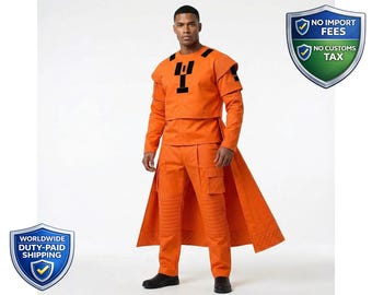 Boba Fett Inspired Attire Mandalorian Flight Suit | Orange Cotton Cosplay Costume