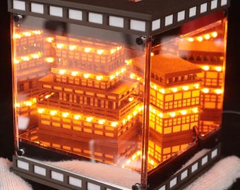 Fantasy Infinite City Led Night Light DIY Model Kit 3D Printed PLA Desk Lamp USB Powered Anime Style Architecture Ambient Decor Handmade