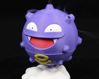 Purple Gas Monster Incense Burner 3D Printed Solid Incense Holder with Top Smoke Vents Desktop Display Decor Anime Game Fans Collectors