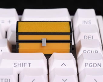 Pixel Treasure Chest Keycap 3D Printed PLA Mechanical Keyboard Keycap Openable Storage Retro Pixel Art Desk Decor Gamer Gift
