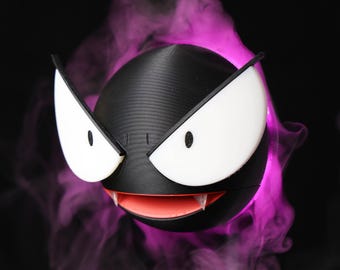 Gastly Ghost Humidifier 3D Printed LED Night Light for Gamer Desk Decor Bedroom Shelf Lamp Custom Glow Anime Gift Idea Unique Room Present