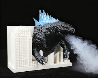 Humidificador de niebla Kaiju, luz LED nocturna, recargable por USB C, humidificador de escritorio Monster Breath, decoración de habitación de ciencia ficción, decoración de escritorio de anime para gamers, decoración del hogar
