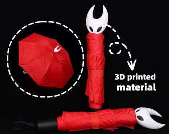 Insekt Ritter Stil Rot Klappschirm Anime Spiel Zubehör 3D Gedruckt Griff Kompakte Regen Sonne Reise Sonnenschirm Fan Geschenk Täglicher Gebrauch Zahnradsätze