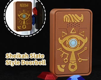 Timbre magnético Zelda Sheikah Slate, impreso en 3D, PLA, timbre de entrada, efecto de sonido de juego, decoración del hogar de fantasía, sensor, regalo geek para fanáticos de los videojuegos.