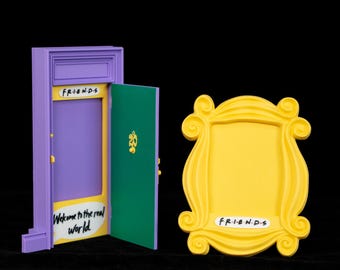 Purple Door Photo Frame 3D Printed Yellow Peephole Frame Retro Apartment Decor Vintage Door Frame Display Sitcom Style Gift
