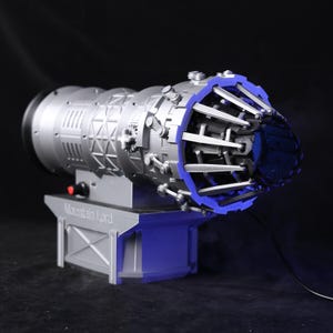 Jet Engine Inspired Humidifier Display Blue Afterburner Light Mechanical Exhaust Nozzle Spray Model Industrial Desk Decor for Geeks
