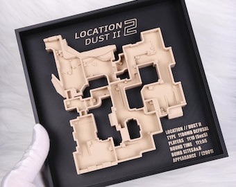3D Printed Tactical Desert Map Model FPS Game Inspired Desk Decor Gaming Collectible Strategy Map Display Gift for Gamers
