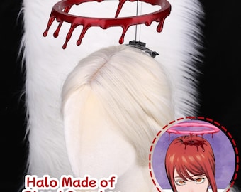 Blood Drip Halo Headpiece Gothic Angel Halo Cosplay Prop 3D Printed Halloween Costume Headband Horror Aesthetic Accessory