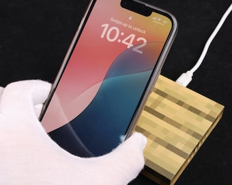 Pixel Style Wireless Ladegerät Gaming Schreibtisch Ladegerät Typ C Schnellladepad Gamer Schreibtisch Einrichtung Zubehör RGB Tech Geschenk für Telefon