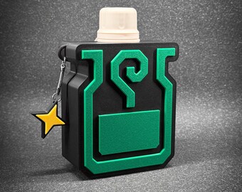 Frasco de poção de Monster Hunter impresso em 3D, acessório de cosplay, item colecionável de jogo de fantasia, presente para gamer, decoração de mesa ou prateleira.