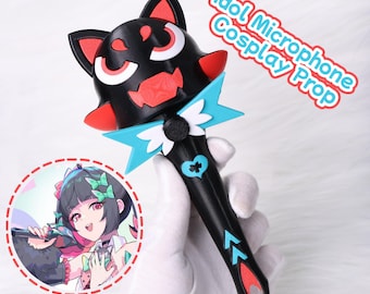 Anime Idol Microphone Cosplay Prop 3D Printed PLA Kawaii Singer Mic Stage Accessory Cute Performer Prop Fan Collectible Display