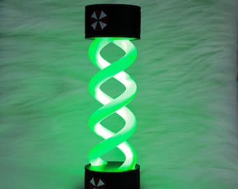 T Virus Helix Green Sci Fi Lab Night Light 3D Printed Ambient Desk Lamp Type C Powered Sci Fi Fan Gift Desktop Display Decor